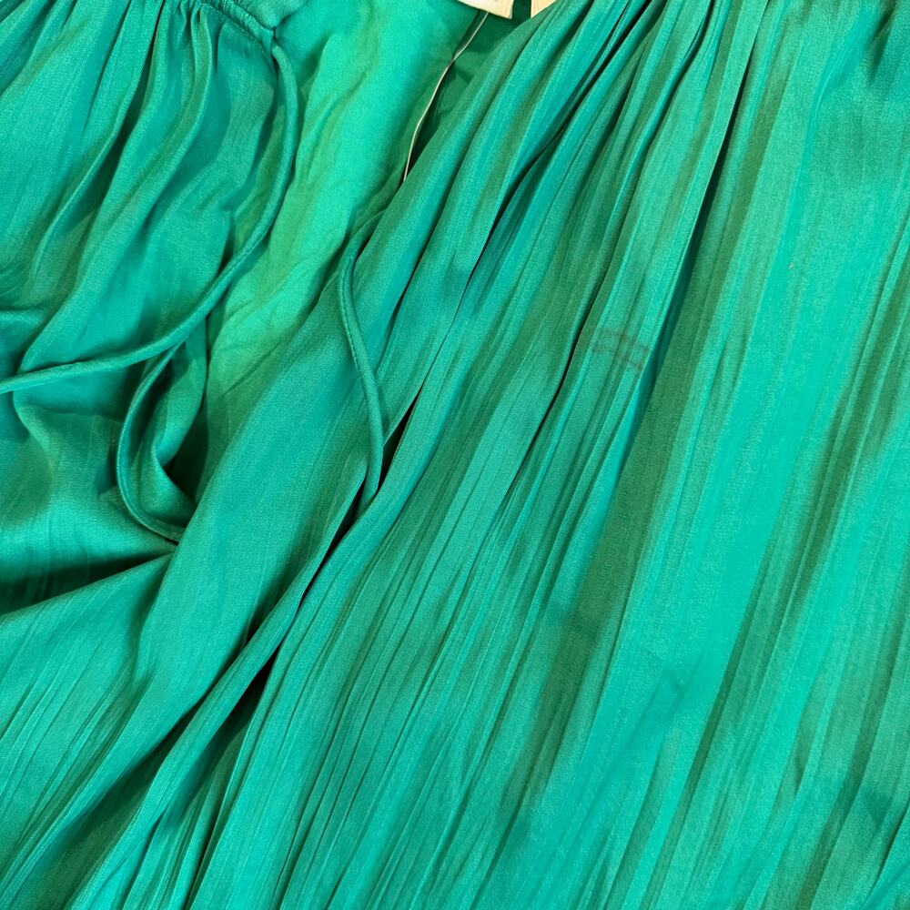 Anthropologie Emerald Green Mock Neck, Lined, Swing Dress NWT- S - Picture 15 of 15